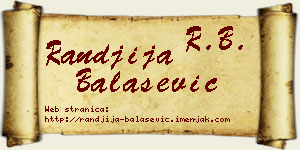 Ranđija Balašević vizit kartica